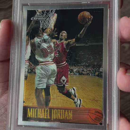 1996 Topps Chrome Michael Jordan #139 PSA 10 Chicago Bulls - video