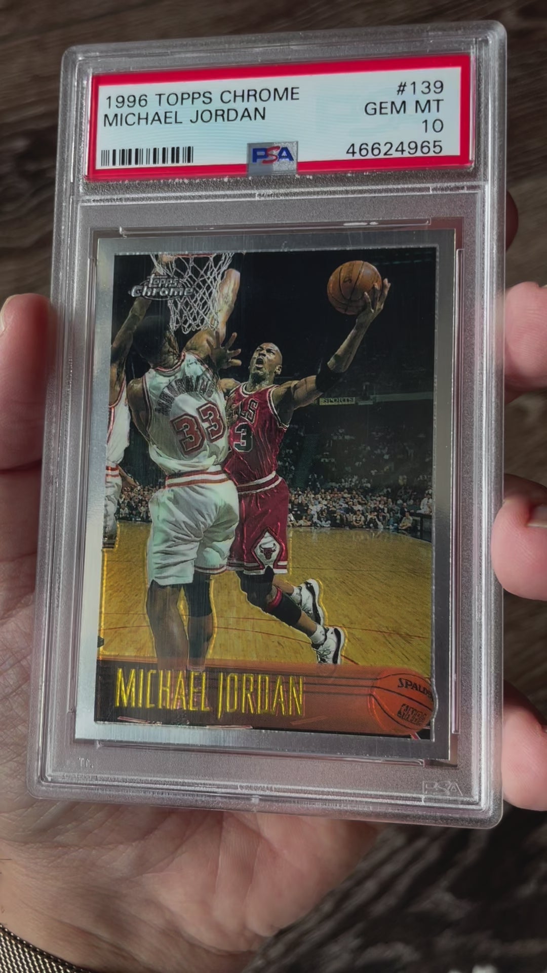1996 Topps Chrome Michael Jordan #139 PSA 10 Chicago Bulls - video